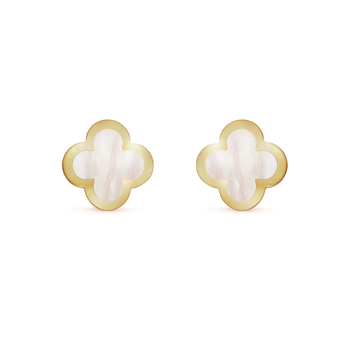 Van Cleef & Arpels PURE CLOVER MOP PINK GOLD EARRINGS