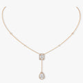 MY TWIN DIAMOND PINK GOLD TIE NECKLACE