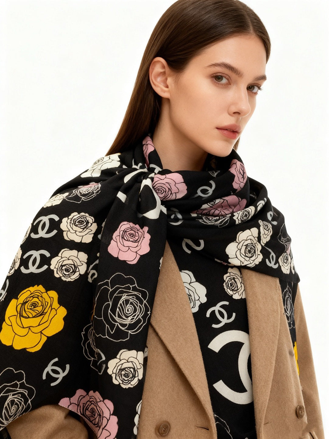 CHANEL 25S SCARF 140 CM IN CASHMERE AND SILK 943336