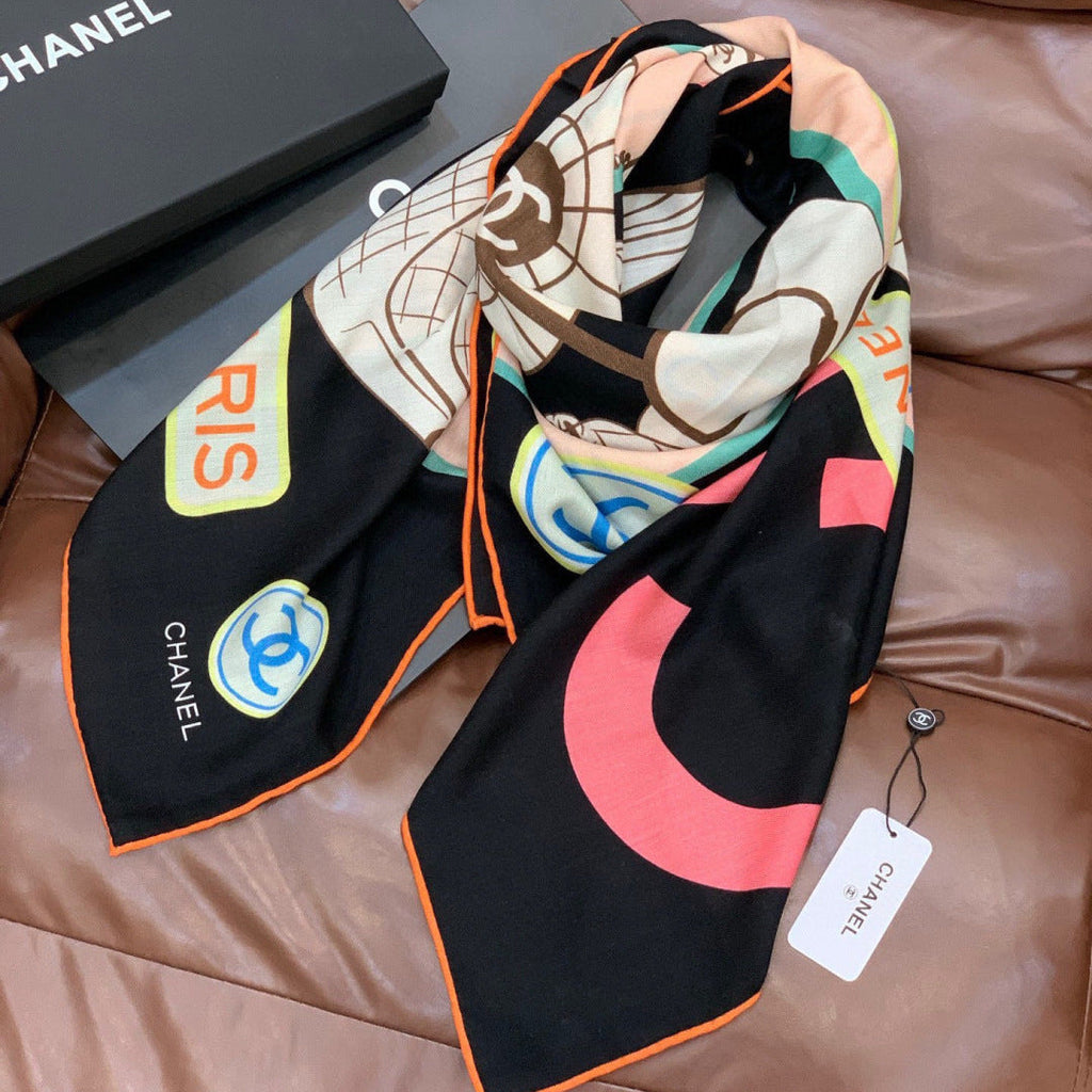 CHANEL 25S SCARF 135 IN CASHMERE 991653
