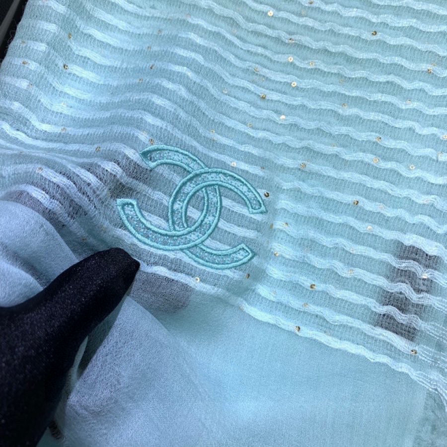 CHANEL 25S SCARF 200 IN CASHMERE VELVET 735755
