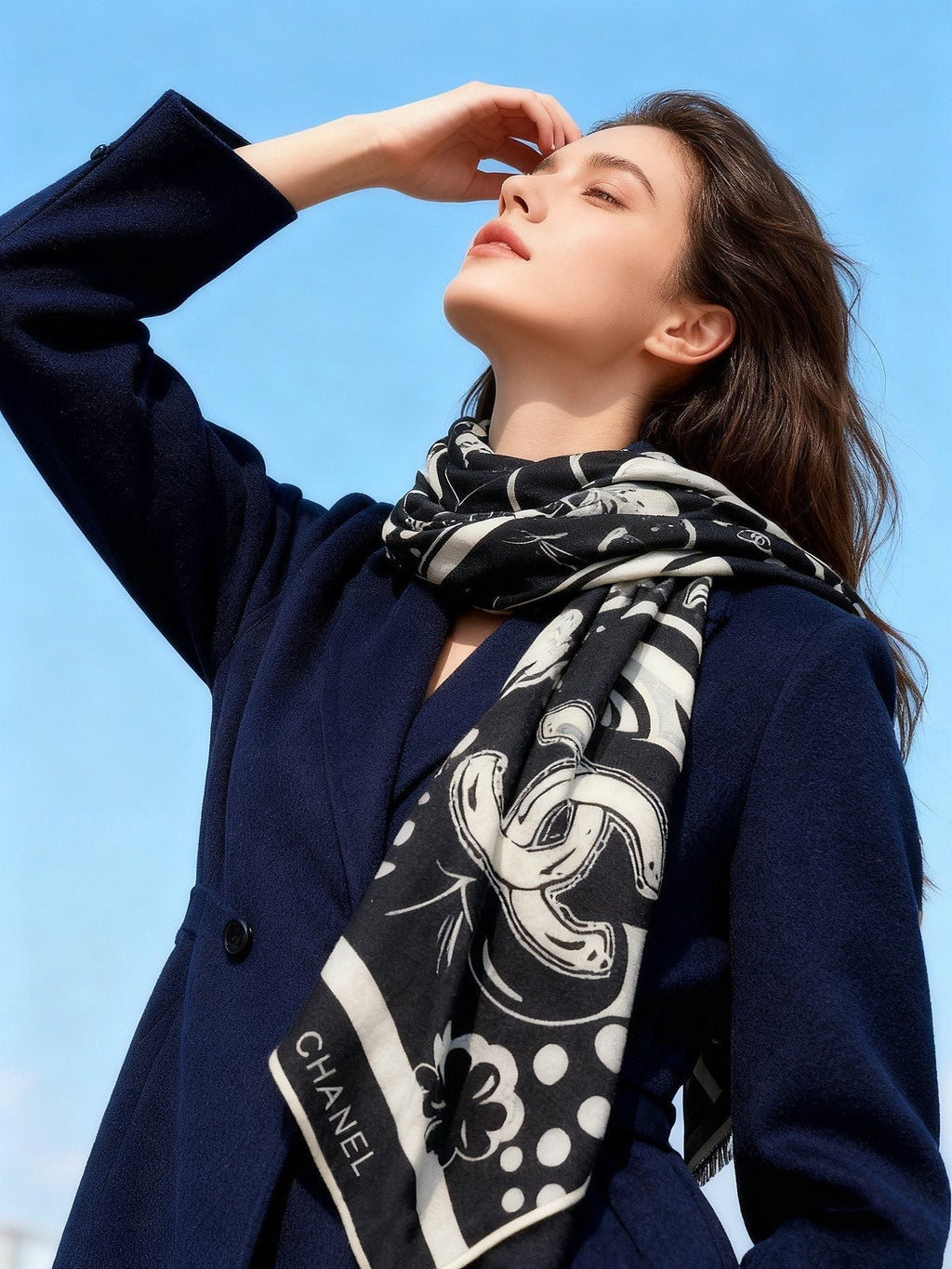 CHANEL 25S SCARF 140 CM IN CASHMERE SILK 941831