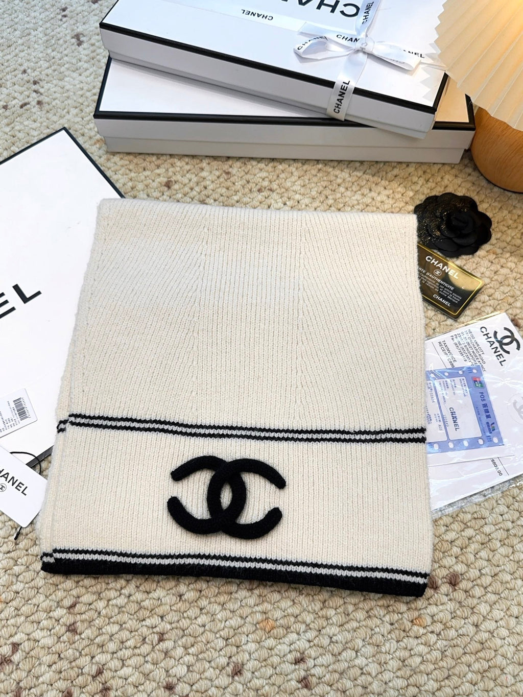 CHANEL 25S SCARF 175 IN CASHMERE 932236
