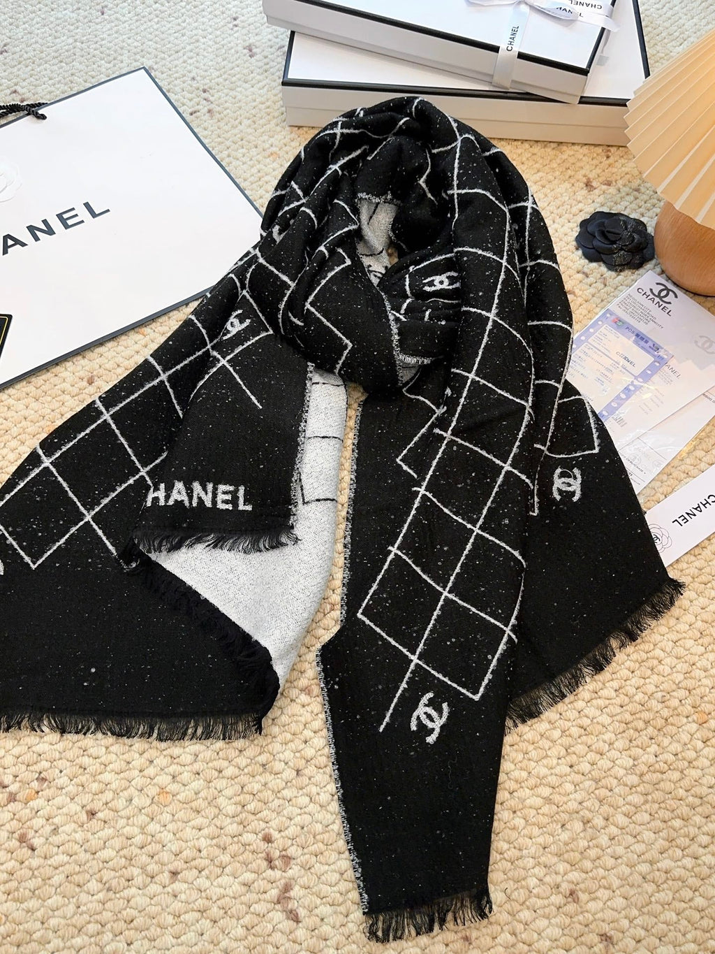 CHANEL 25S SCARF 195 CM IN CASHMERE 942782