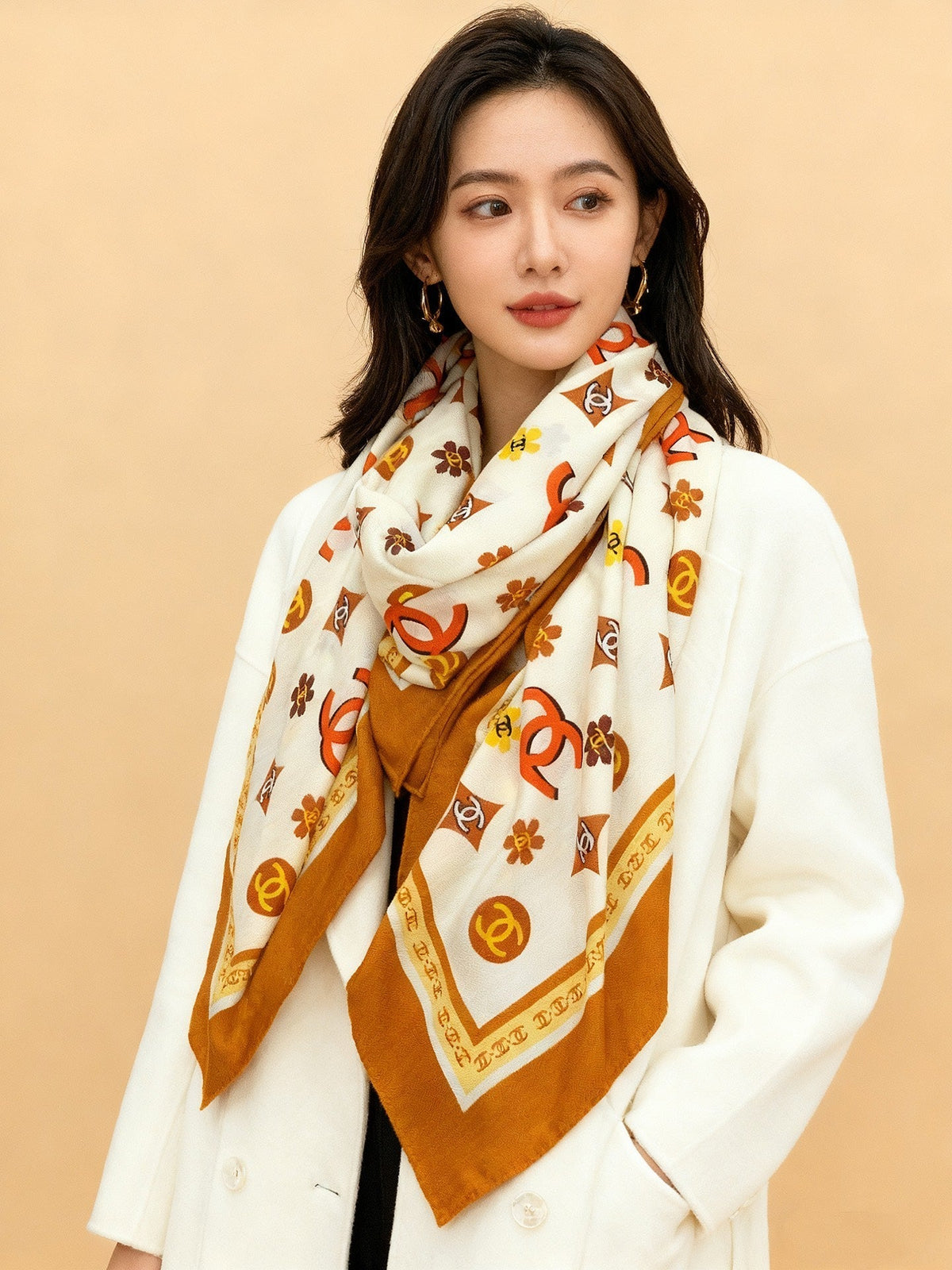 CHANEL 25S SCARF 140 IN CASHMERE 931508