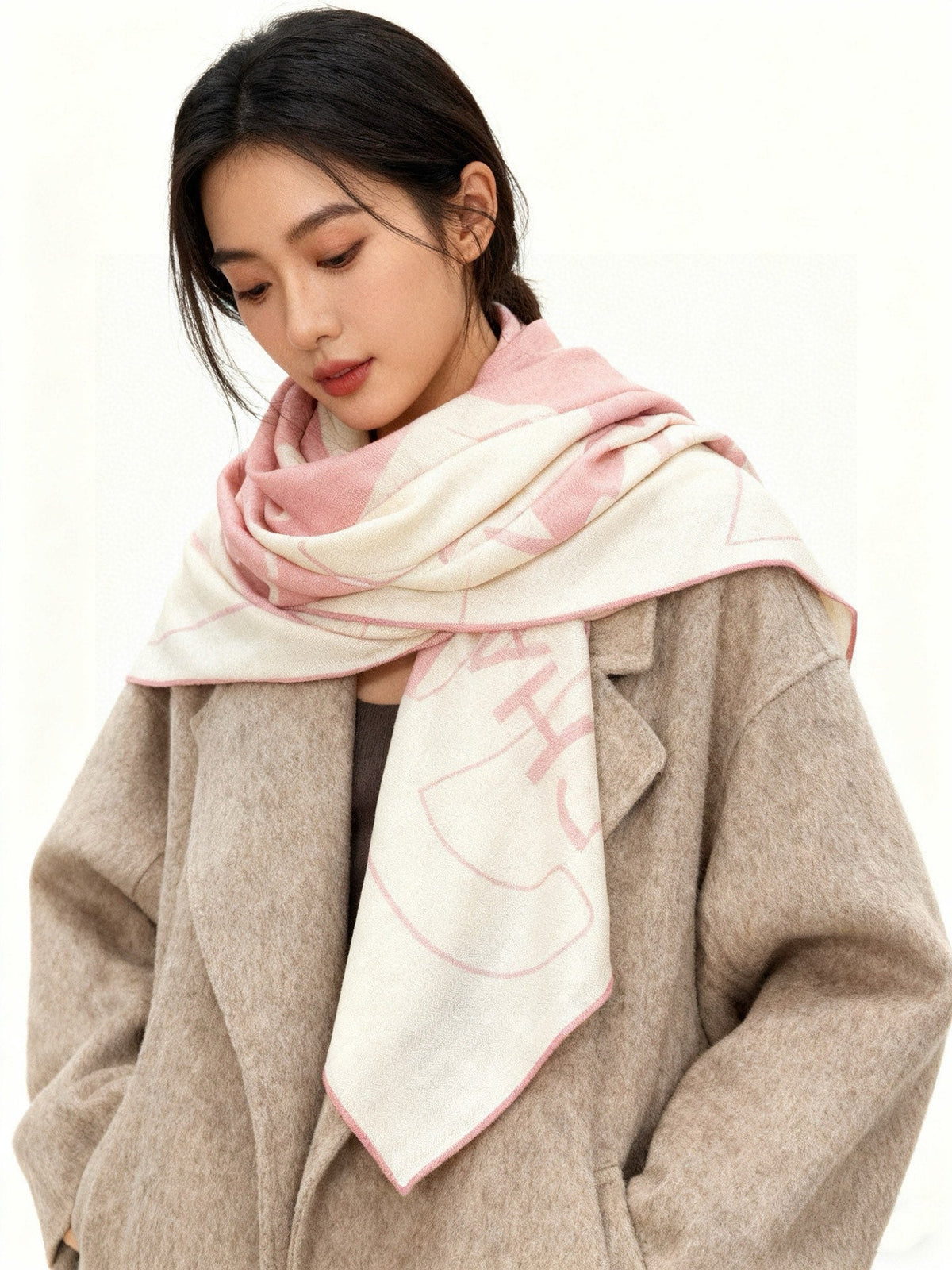 CHANEL 25S SCARF 135 IN SILK AND CASHMERE 932038