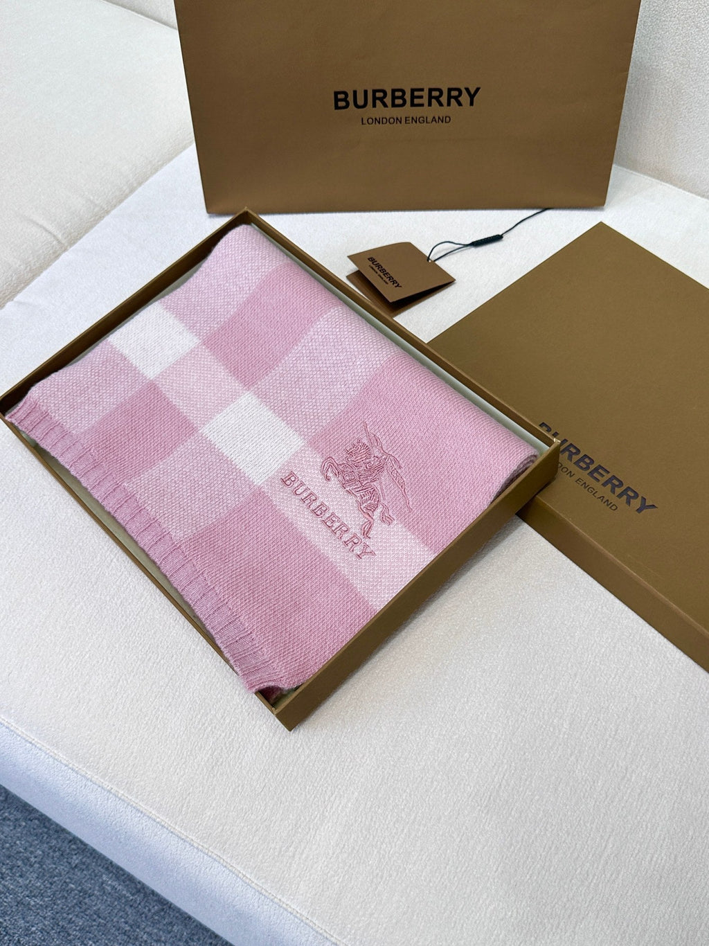 SCARF 190 CM IN LIGHT PINK CASHMERE 398396