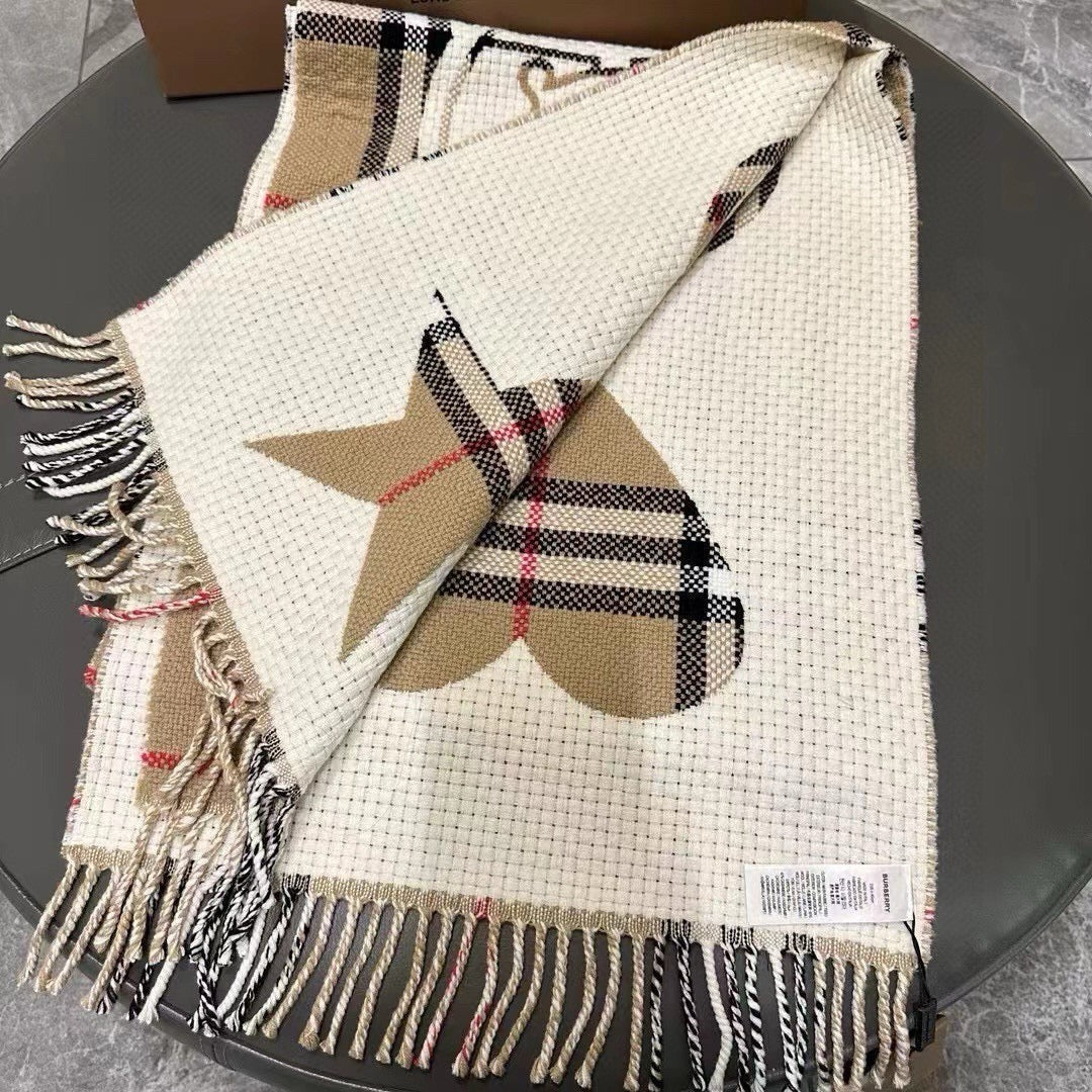 SCARF 205 CM IN CAMEL BEIGE MIX WHITE WOOL AND CASHMERE 408559