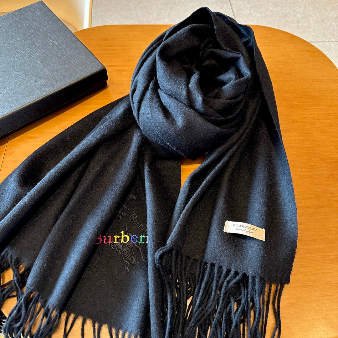 CLASSIC SCARF 200 CM IN BLACK CASHMERE 402267